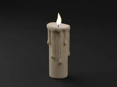 Classic Candle Low-poly 3D model