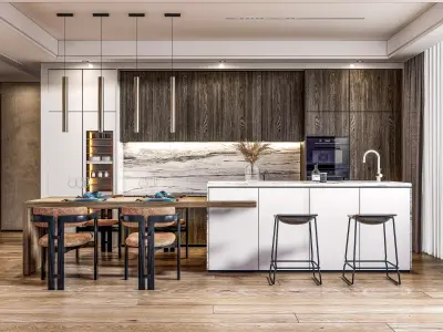 Kitchen Modern interior  0047 3D model