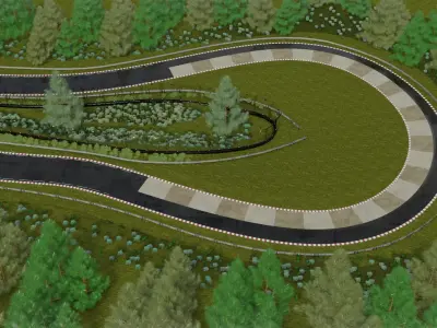 Race track Nurburgring  Low-poly 3D model