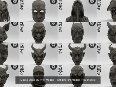 Masks Mega 3D Print Models - 100 different models 3D Model Collection