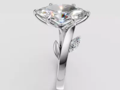 Marquise Engagement ring tulip style 3D print model