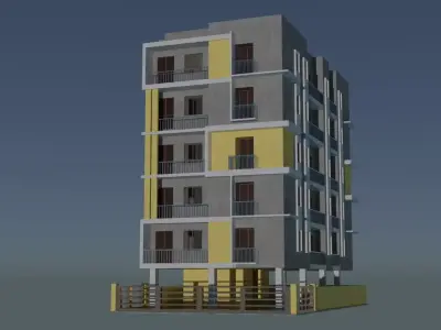 Modern Indian Apartment 01 Low-poly 3D model