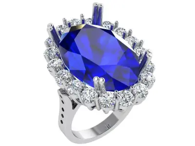 Oval Cluster Ring 4486 3D print model