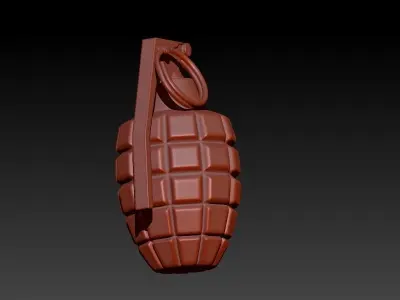Grenade Pendant Gold Silver Platinum Luxury Jewelry  3D print model
