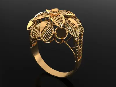 Ladies Ring Turkish Nokta FLower-NF1 3D print model