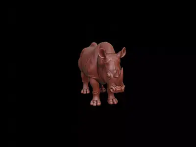 Rhinoceros Animal Sculpture 3D print model