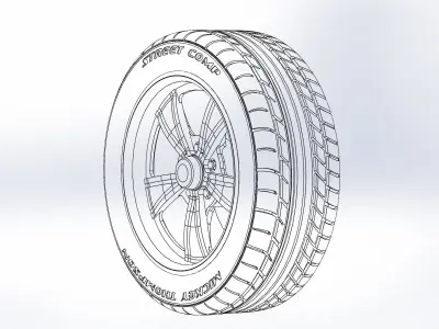 Custom wheels Intro Vista for your scale model 3D print model
