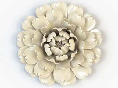 Ivory Large Flower Wall Decor 3D model