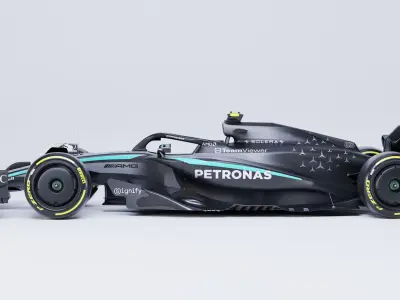 F1 2025 Mercedes W16 Formula 1 Race Car Low-poly 3D model Low-poly 3D model