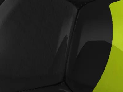 Soccerball black yellow Low-poly 3D model