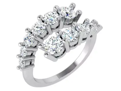 Round Diamond Spiral Ring 3893 3D print model