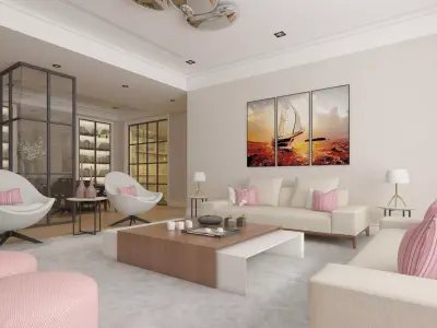 Living Room 3D model 35