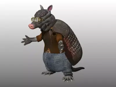 Armadillo Creature Low-poly 3D model