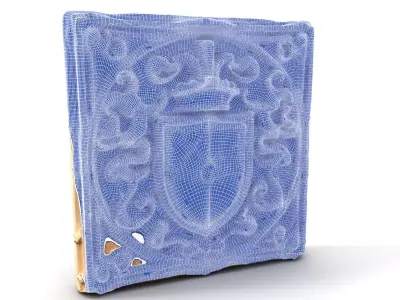 Royal Crest Relief Stone model pack Low-poly 3D model