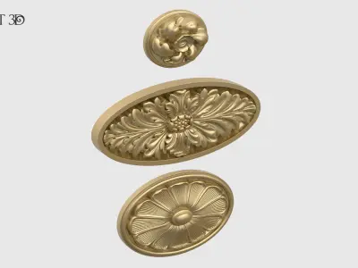 Oval Rosette Set 3D print model