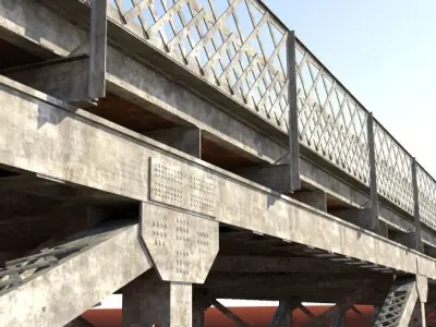 arched bridge 02 3D model