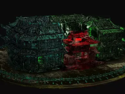 Chinese ancient house icy sculpture  3D model