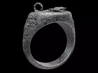 Scorpion Ring Rock Stone Printable Jewel Luxury 3D print model