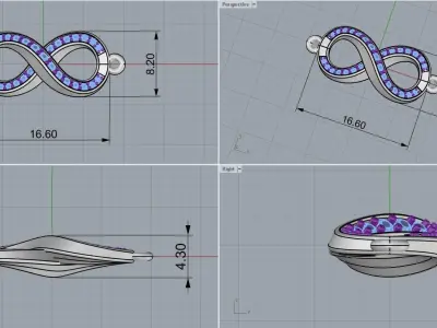 infinity pendant model 839 3D print model