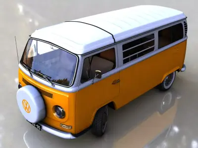 VOLKSWAGEN T2 WESTFALIA CAMPER 1968 3D model