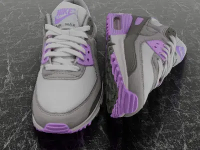 NIKE AIR MAX 3D SHOES - PUPRLE Low-poly 3D model