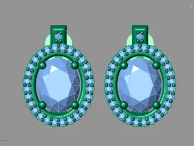 Women Earrings 3DM STL Womens Earring Renders 3D print models   3D print model 32