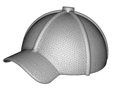 Elegant Sports Cap Low-poly 3D model