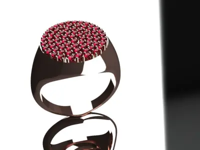 Diamond Signet Ring Size 10 Gold Silver Platinum Luxury Jewelry 3D print model