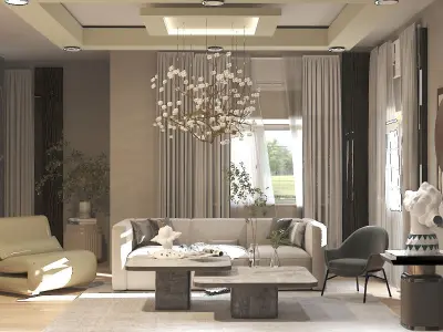 living room  3D model 5