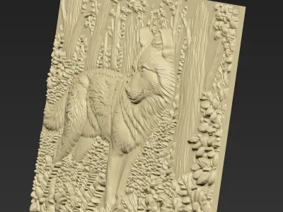 A Wolf in the Forest A123 3D print model