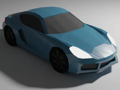 Low Poly Porsche sports car Low-poly 3D model