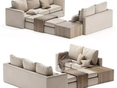 Minotti sofa cream 3D model
