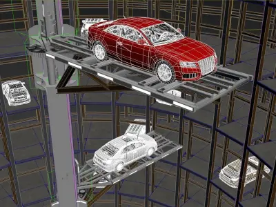Automated Car Parking with animation 3D model