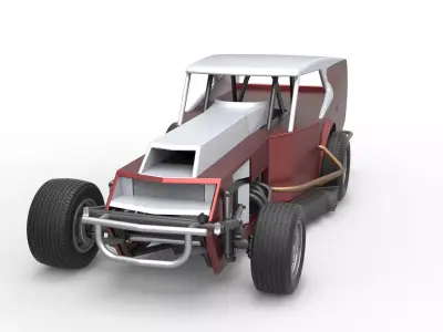 Vintage Dirt Modified stock car Version 5 Scale 1 to 25 3D print model