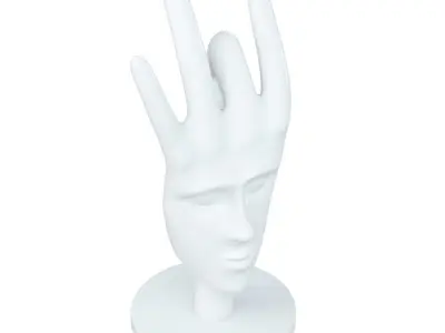 Decorative figurine face from hand 3D model