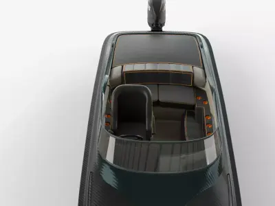 Black Fiber Speedboat 3D Model 3D model