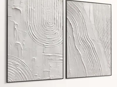 Plaster Two Photo Frame 447 Low-poly 3D model