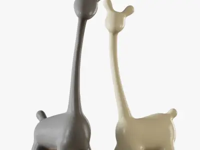 Figurines a family of deer 3D model