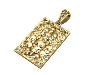 SKULL HEAD PENDANT 3D PRINTABLE MODEL  3D print model