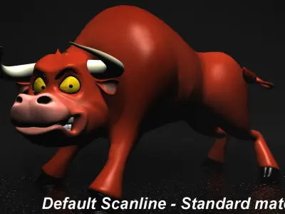 cartoon bull Rigged Low-poly 3D model