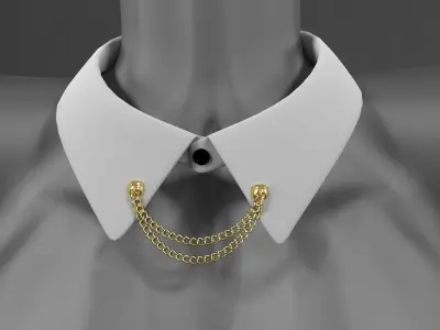 Collar accessory w chain 3D model
