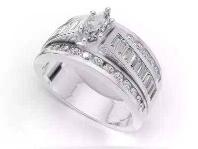 AV 737 Diamond Womens Engagement Ring 3D print model