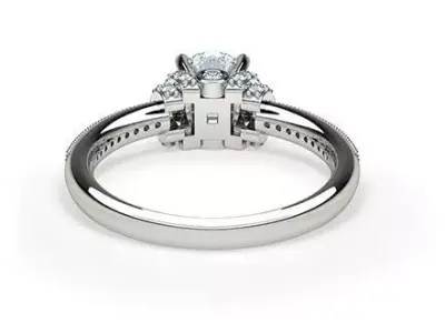Round Diamond Solitaire Ring 3D print model buy