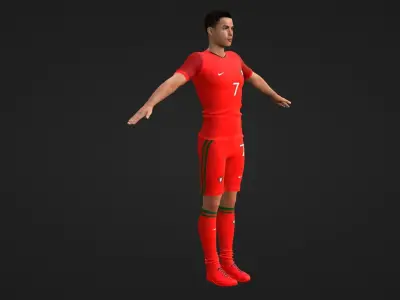 Cristiano Ronaldo - Portugal Low-poly 3D model