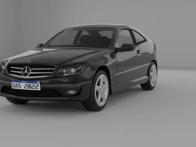 Mercedes Benz CLC200 lowpoly blender model Low-poly 3D model