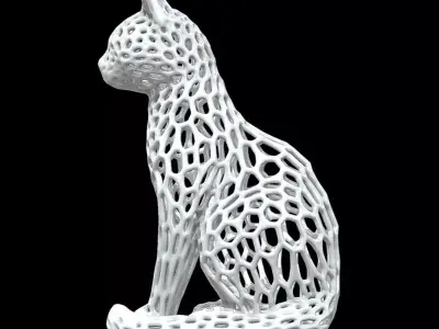 Cat Voronoi Style  3D print model