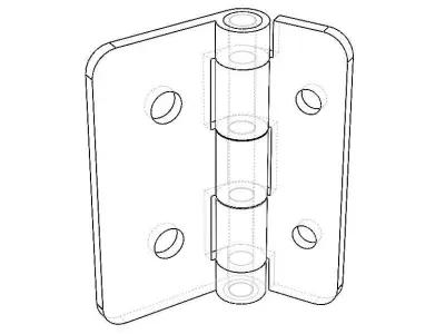 Aluminum Hinge Low-poly 3D model