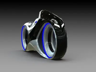 Motorbike futuristic motorcycle with wheels 3D print model