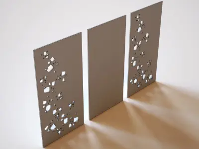 Partition three metal panels 3D model