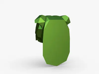 english bulldog head 3D print model